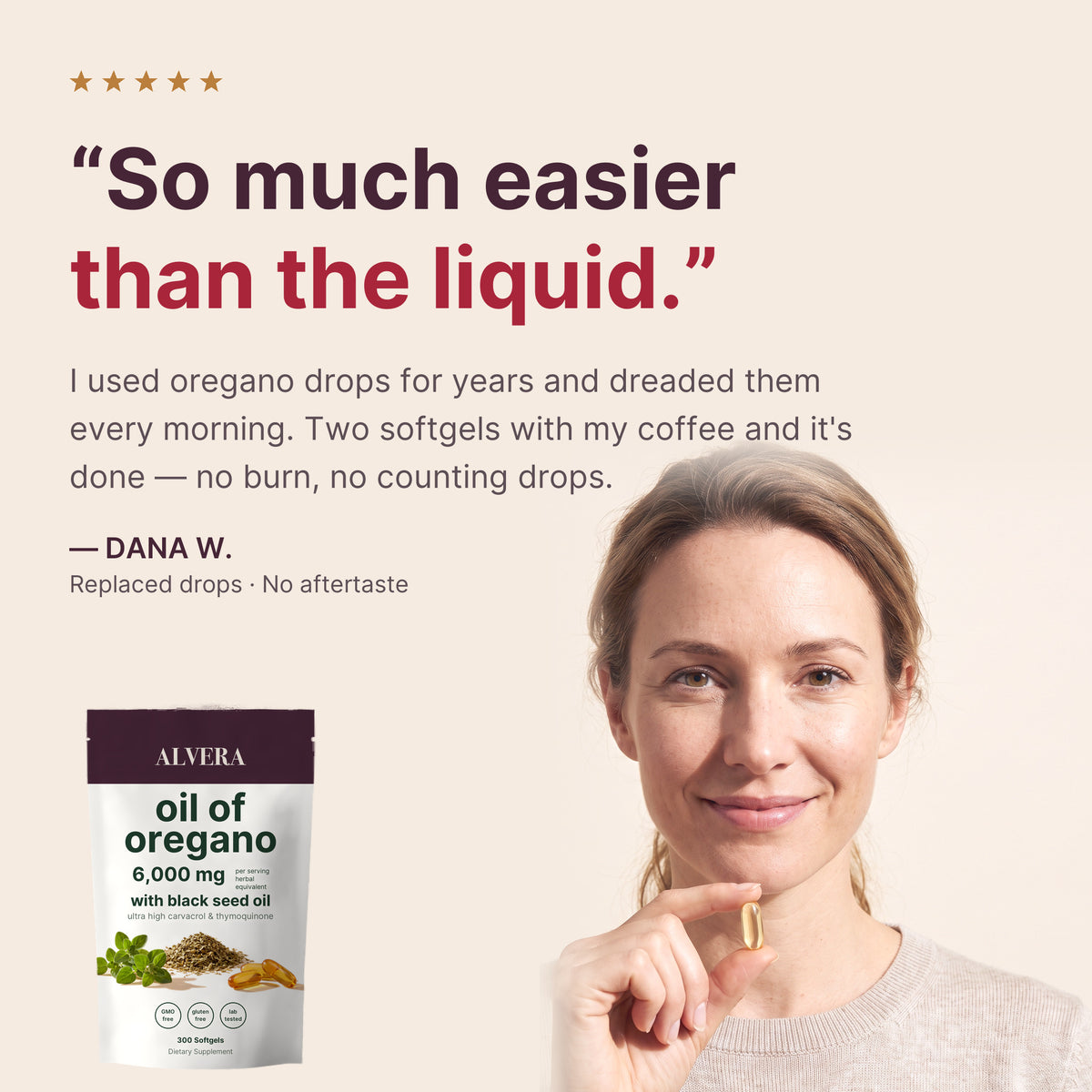 Customer review of Alvera Oil of Oregano softgels
