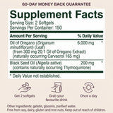 Alvera Oil of Oregano Supplement Facts panel
